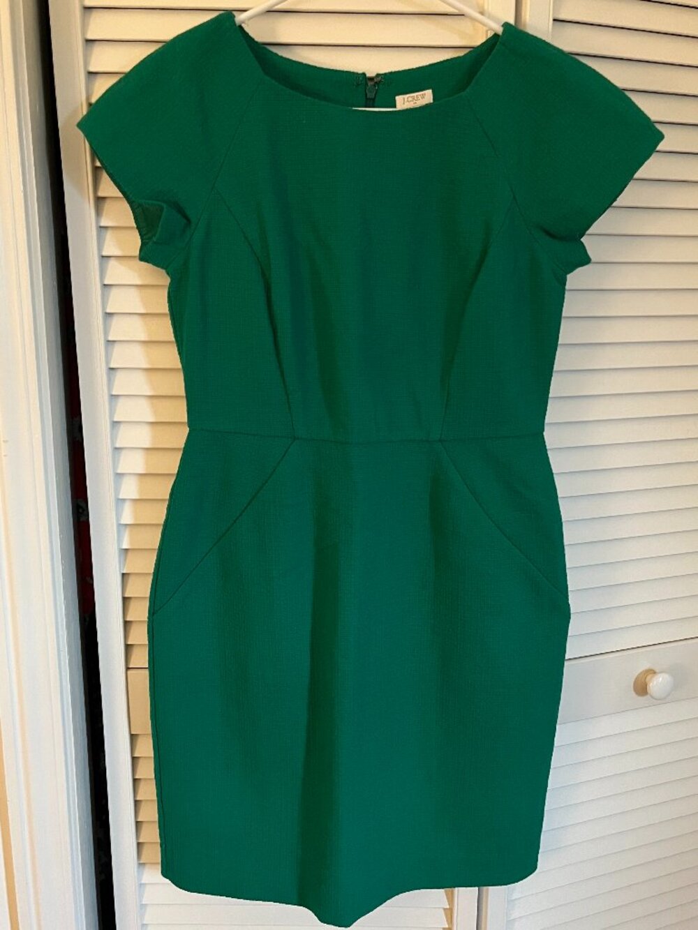 J.Crew Factory Textured Boucle Cap Sleeve Work Dress Size 10P EUC